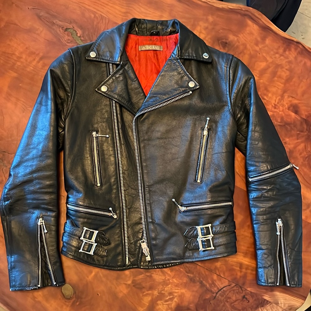 ACDC RAG original punk black leather jacket